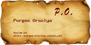 Porges Orsolya névjegykártya